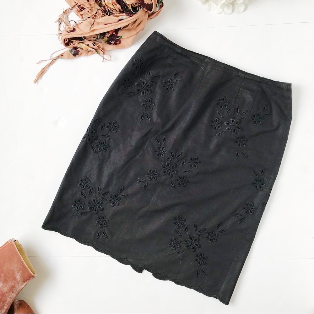 Vintage Talbots Black Eyelit Skirt Y2K inspired